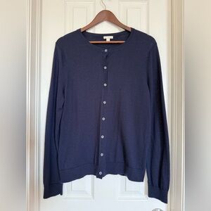 GAP Classic Crewneck Women's Navy Button-Front Cardigan